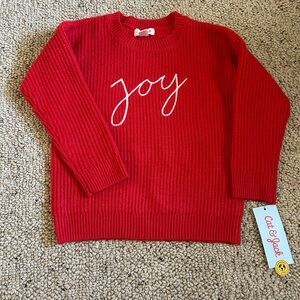 Cat & Jack Vibrant Red Joy Sweater
